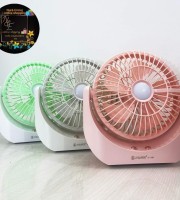 JY-1881 Rechargeable Fan With LED Light ( Double Battery)
