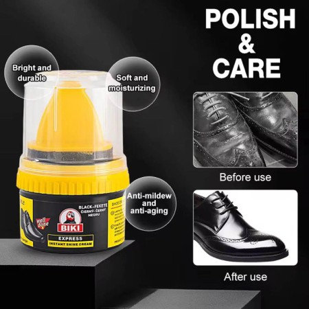 3-pcs, Leather Shoe Polish Cream (Black)