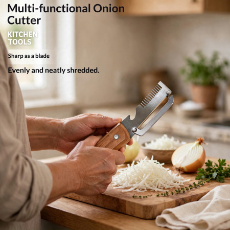 (2pcs) 3-in-1 Scallion Shredder & Peeler
